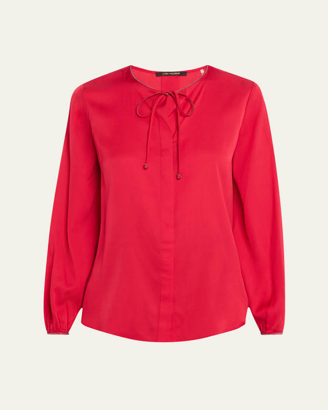 Eliza Chain-Trim Silk Blouse
